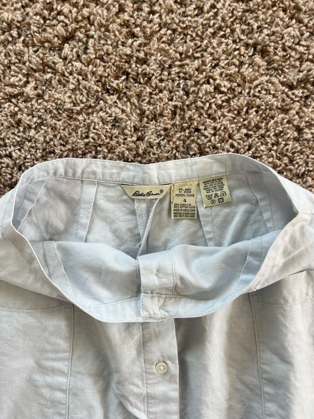 Eddie Bauer Light Blue Button-Front Midi Skirt - Picture 3 of 4